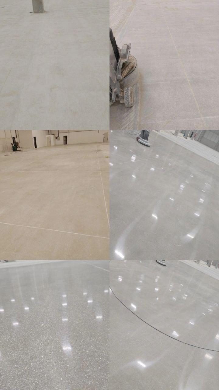 Beton parlatma aşamaları: ham beton yüzeyden parlak zemine geçiş